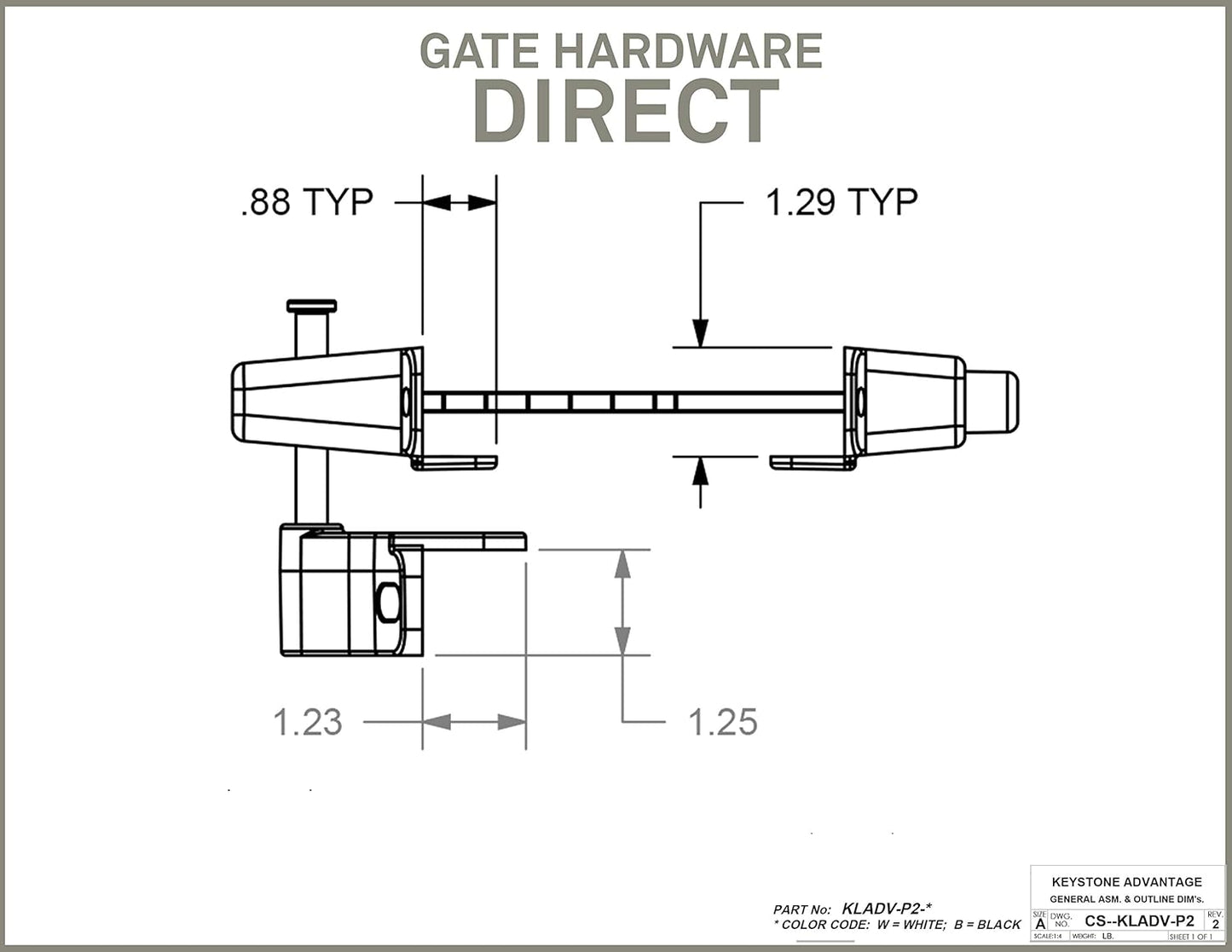 2-Sided Black Zinc Diecast Metal Key Lockable Latch with Keyed Alike Feature