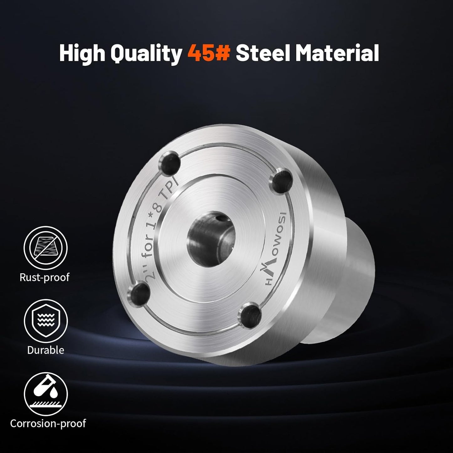 2" Steel Lathe Faceplate for Wood Lathe - Compatible with 1" x 8TPI Spindle - Includes Screwchuck