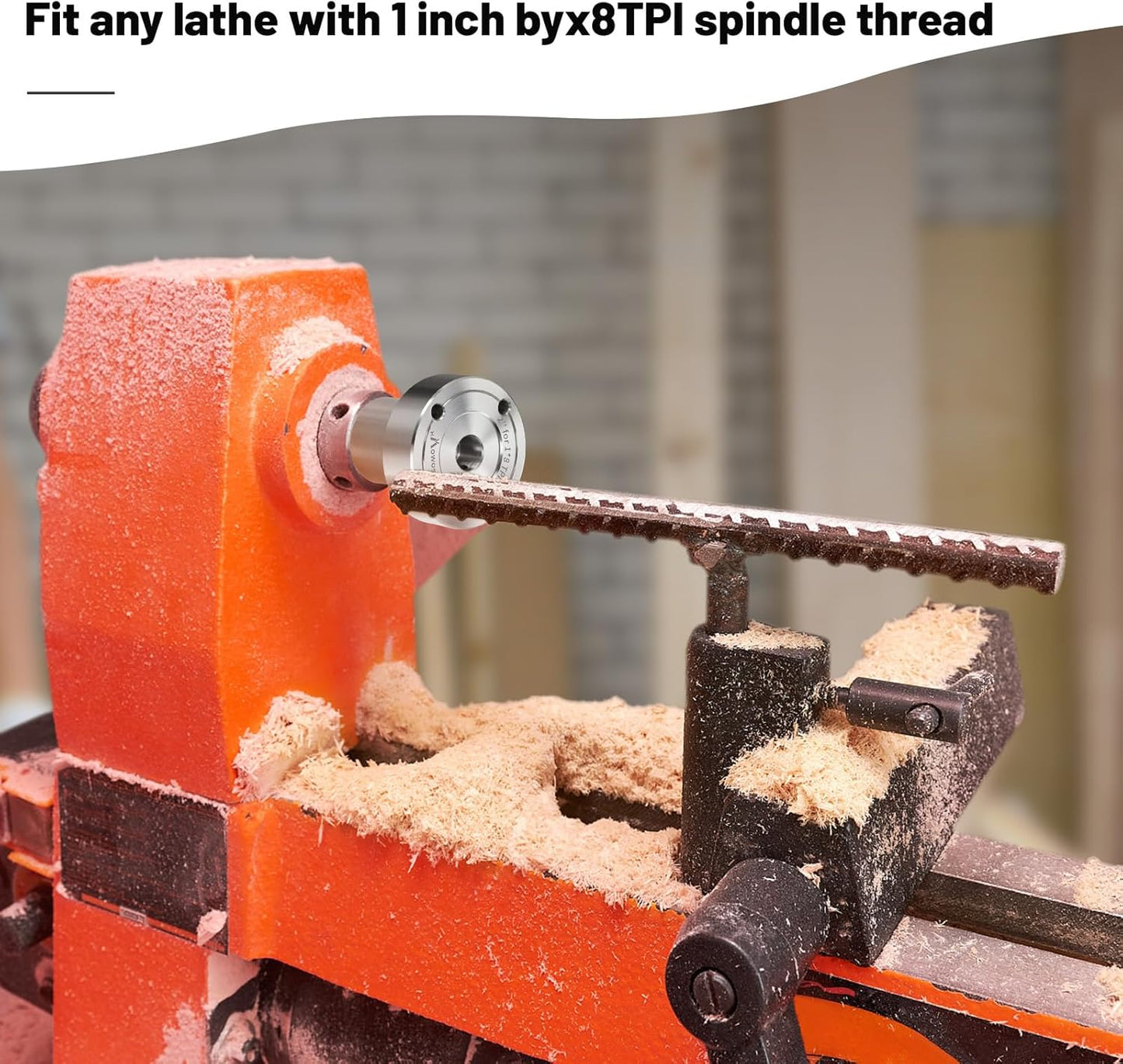 2" Steel Lathe Faceplate for Wood Lathe - Compatible with 1" x 8TPI Spindle - Includes Screwchuck