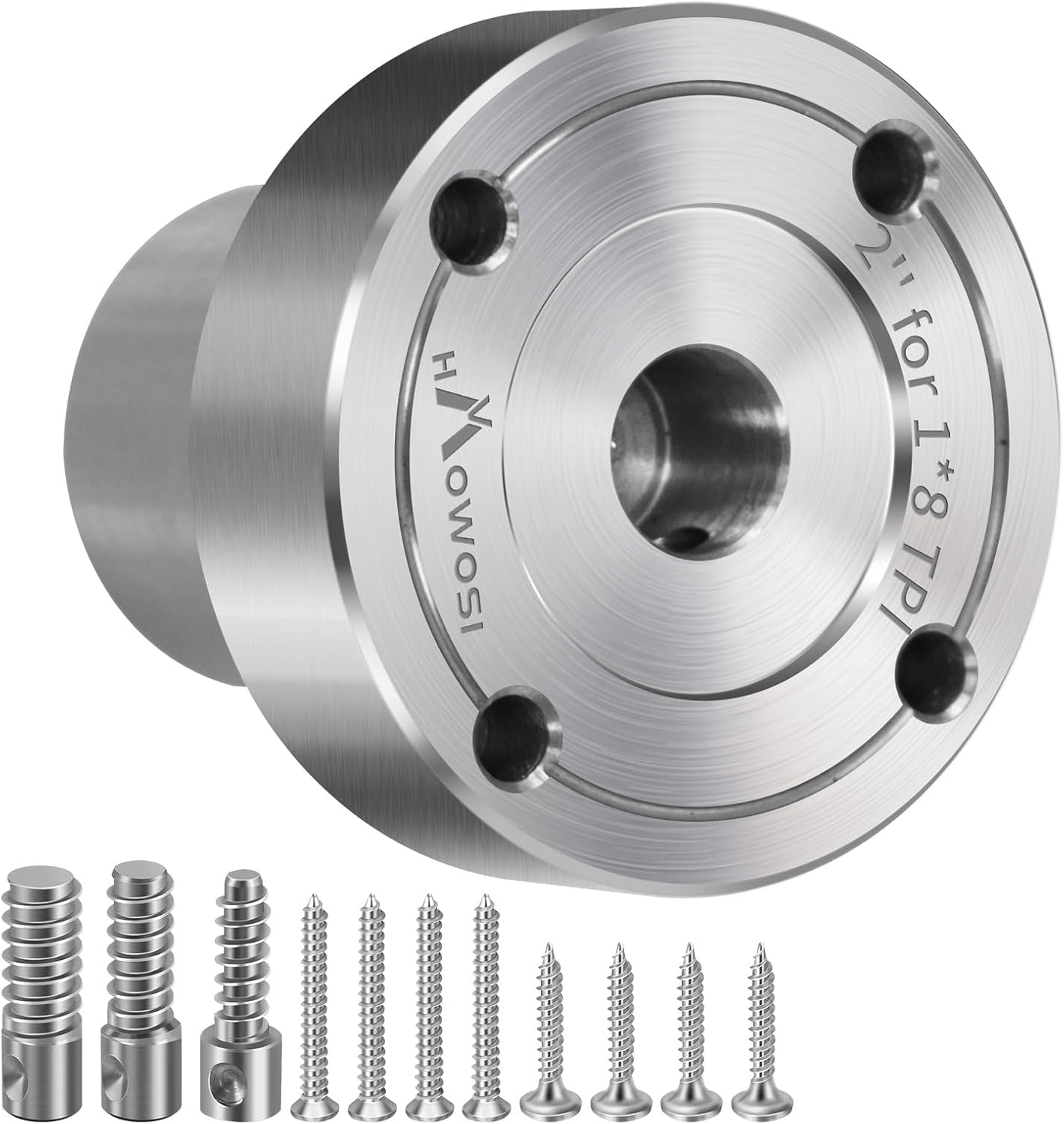 2" Steel Lathe Faceplate for Wood Lathe - Compatible with 1" x 8TPI Spindle - Includes Screwchuck