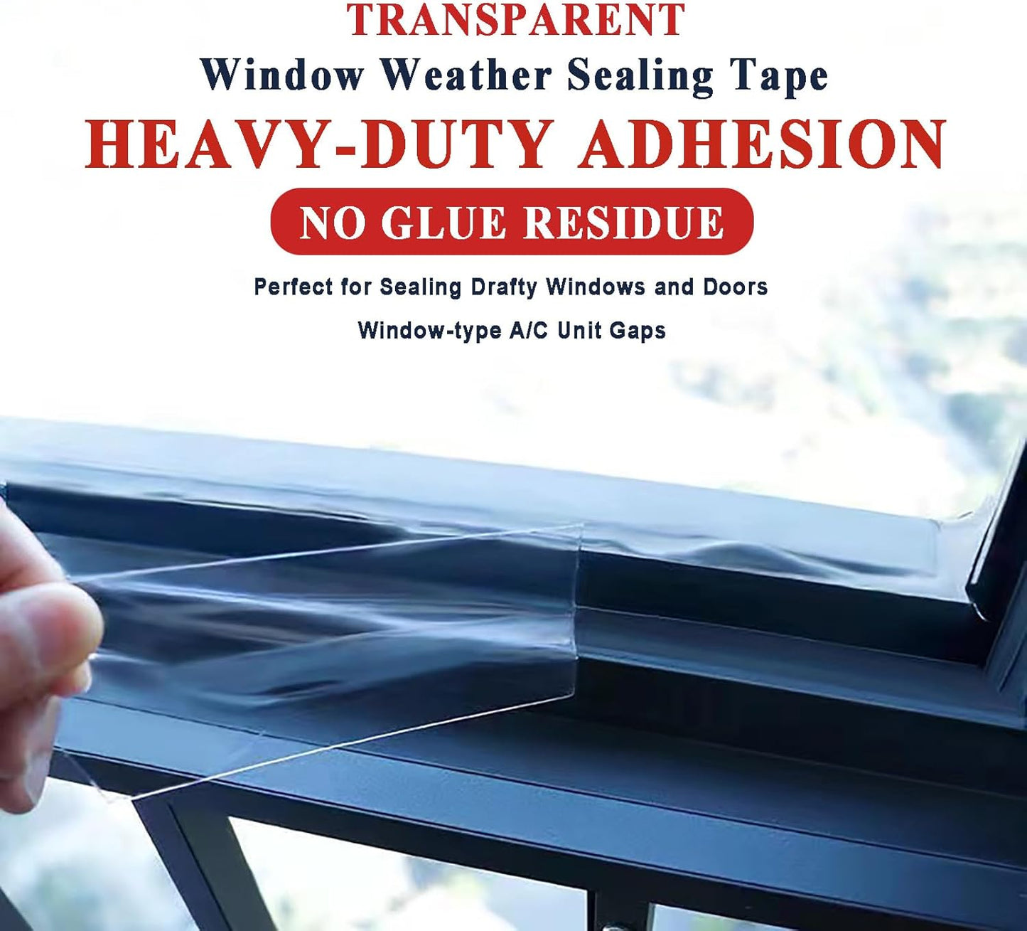 2" x 65.6FT Transparent Window Sealing Tape for Winter AC Insulation - No Cold Drafts - Dstorelhp