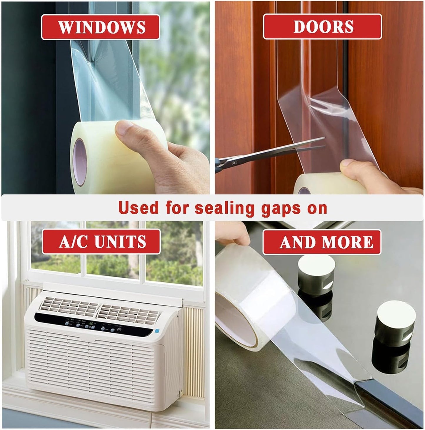 2" x 65.6FT Transparent Window Sealing Tape for Winter AC Insulation - No Cold Drafts - Dstorelhp