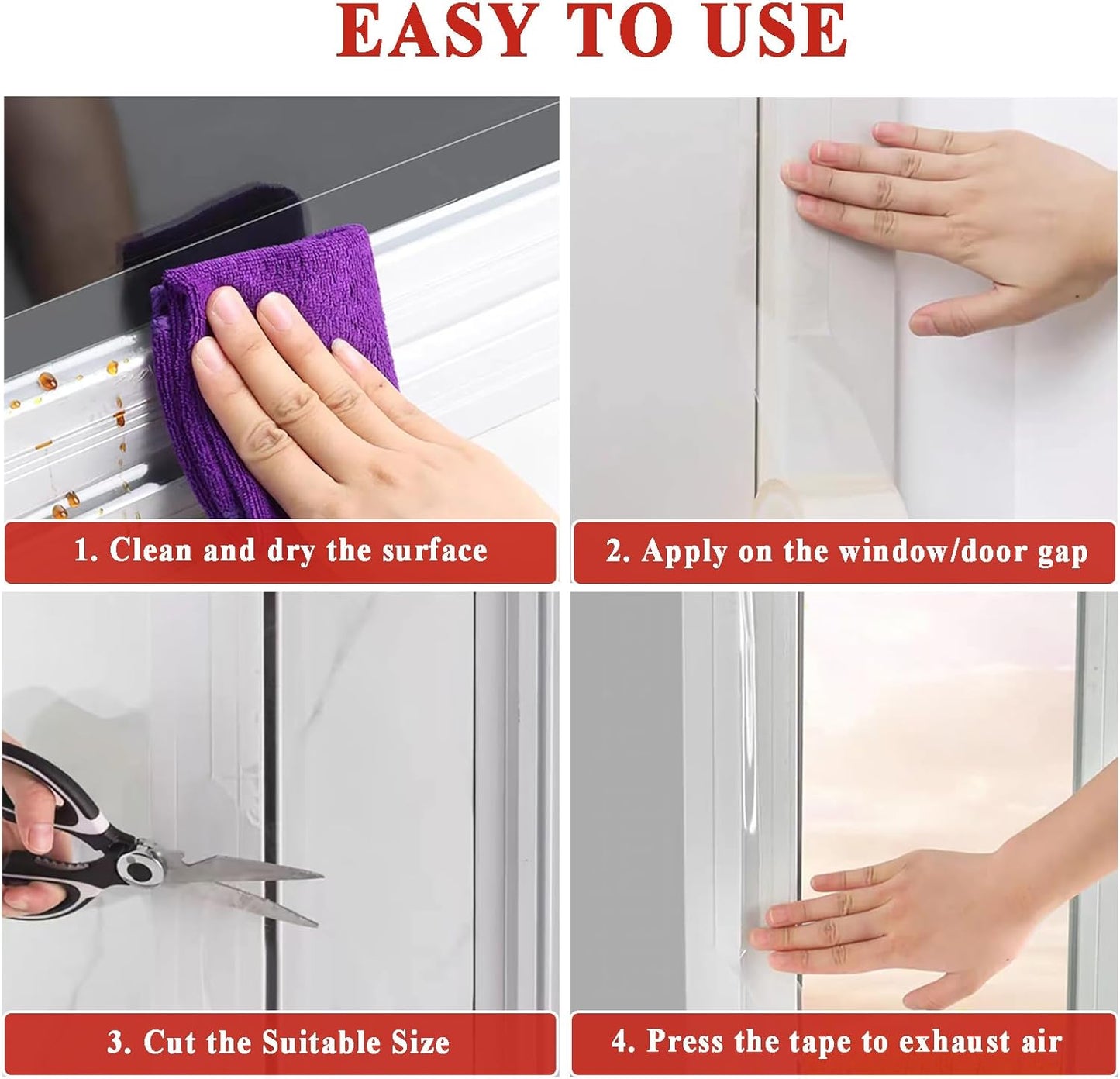 2" x 65.6FT Transparent Window Sealing Tape for Winter AC Insulation - No Cold Drafts - Dstorelhp
