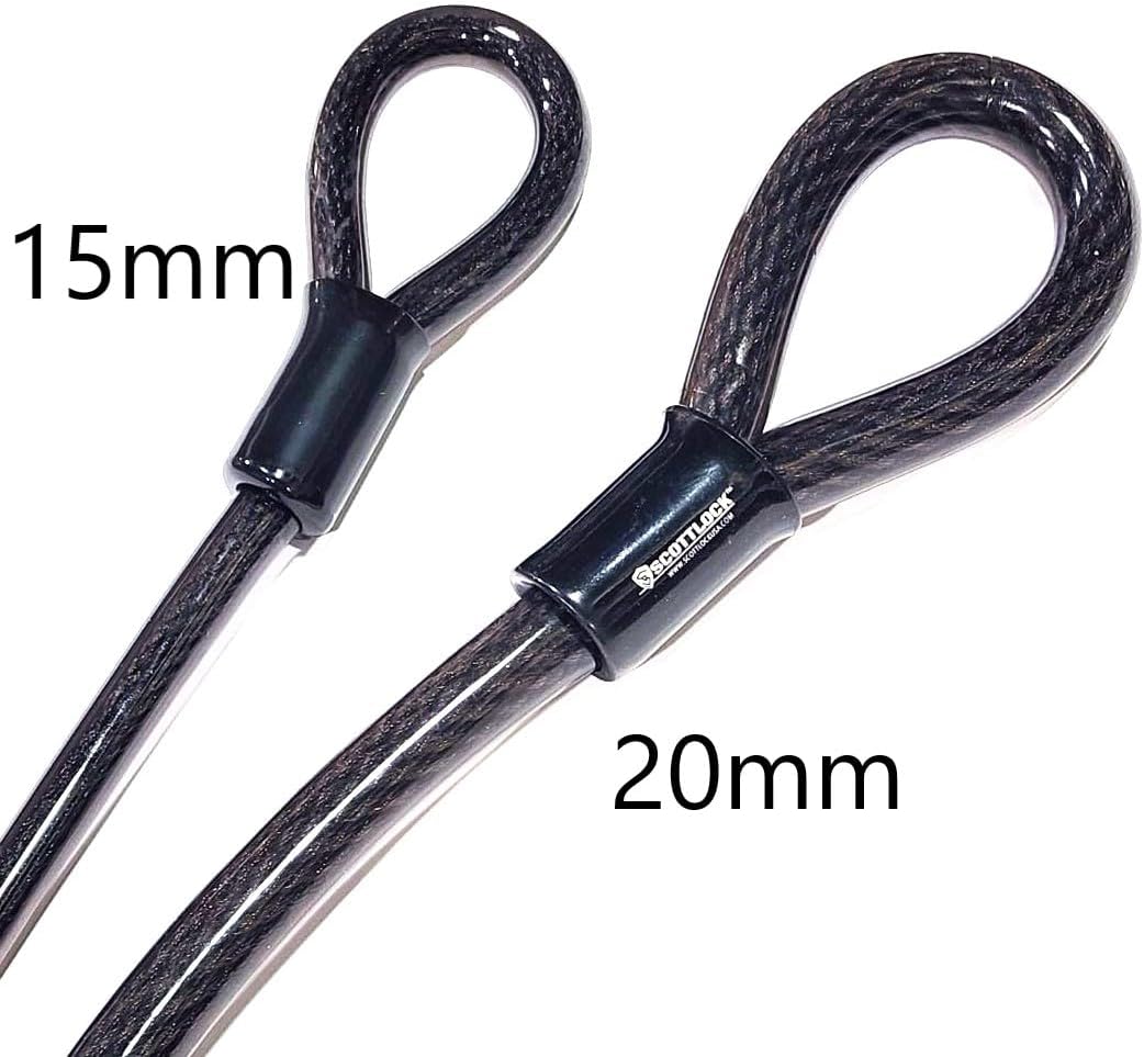 20 Foot Long SCOTTLOCK Colossal Cable - 20mm Thick Dual Loop High Security (3/4" Thick - Largest in USA)