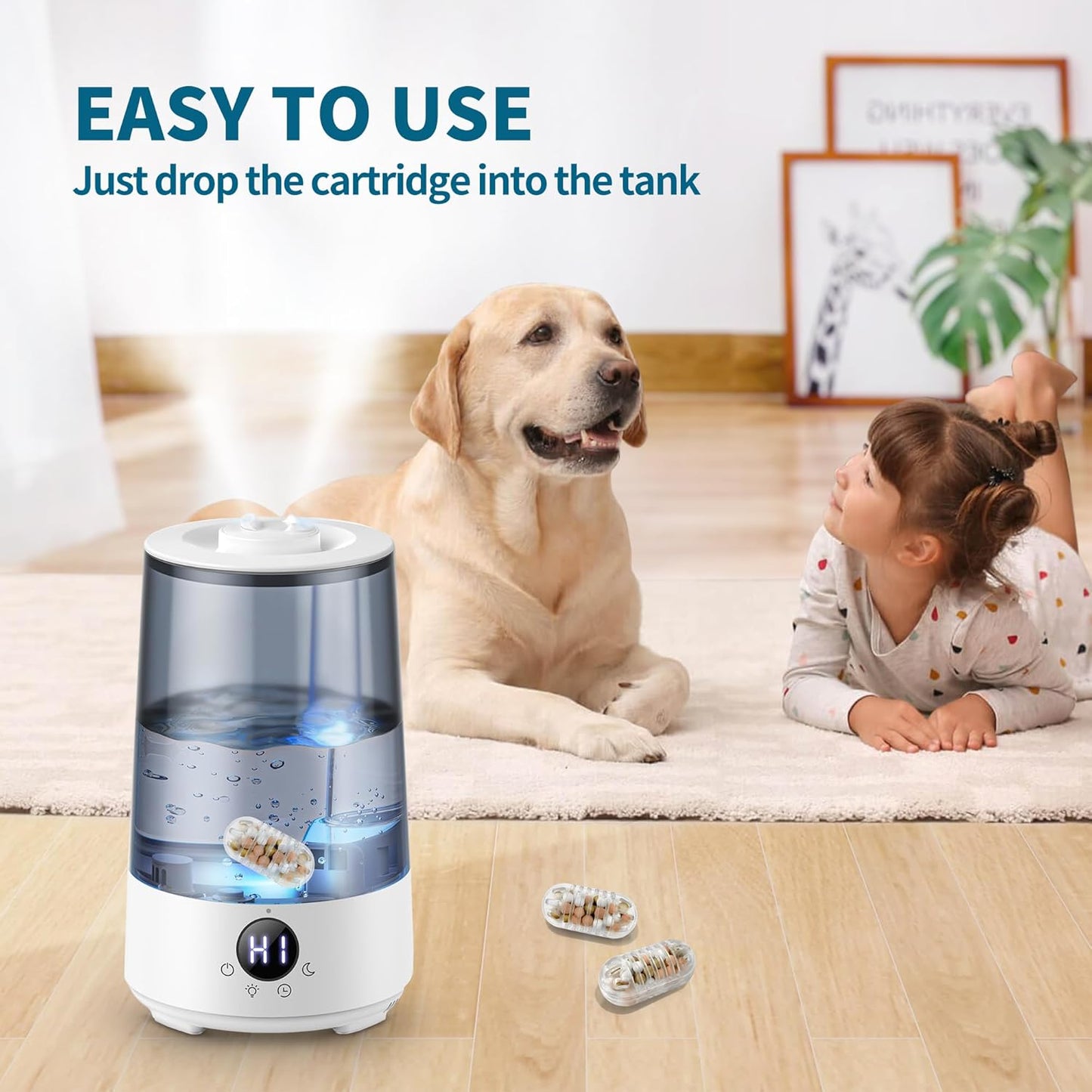 20-Pack Antimicrobial Humidifier Cleaner & Demineralization Cartridge - Compatible with Most Humidifiers - Replacement for Ultrasonic Tank Cleaning - Bacteriostatic Fish Drop Ball Filter