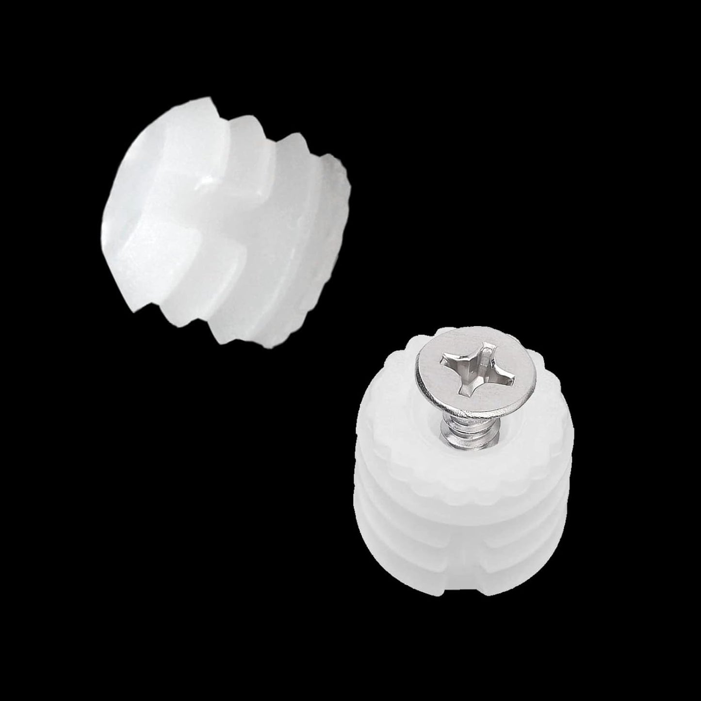 200 Pack White Plastic Hinge Dowel Inserts with Screws for Cabinet Door Drawer Repair