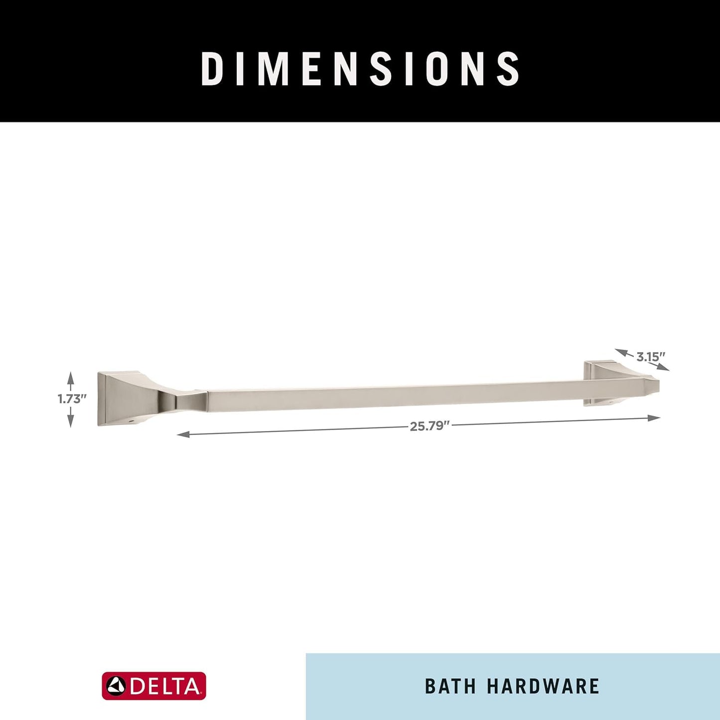 24-Inch Stainless Steel Delta Dryden Towel Bar 75124-SS - Bathroom Accessory