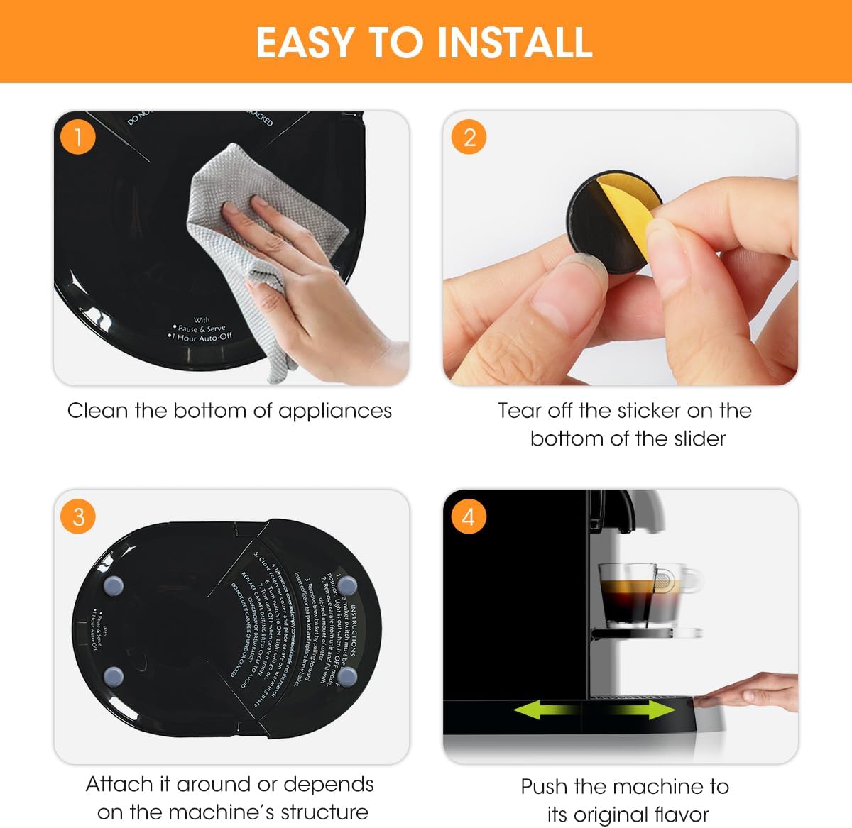 24Pcs Aieve Appliance Sliders for Kitchen Countertop, Small Appliance Slider Set