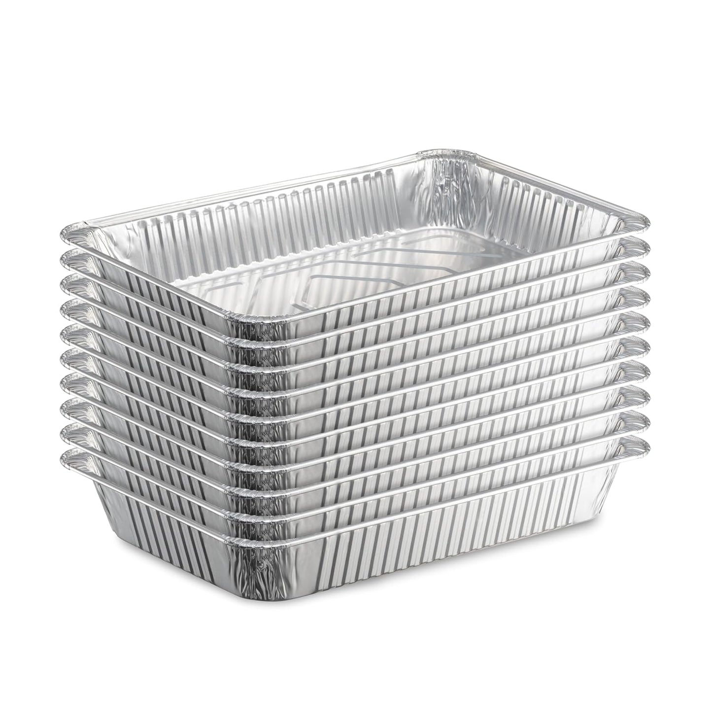 25 Pack Tiger Chef Aluminum Foil Full Size Steam Table Pans with Recipe Card - Disposable 21" x 13" Multi-Purpose Pans