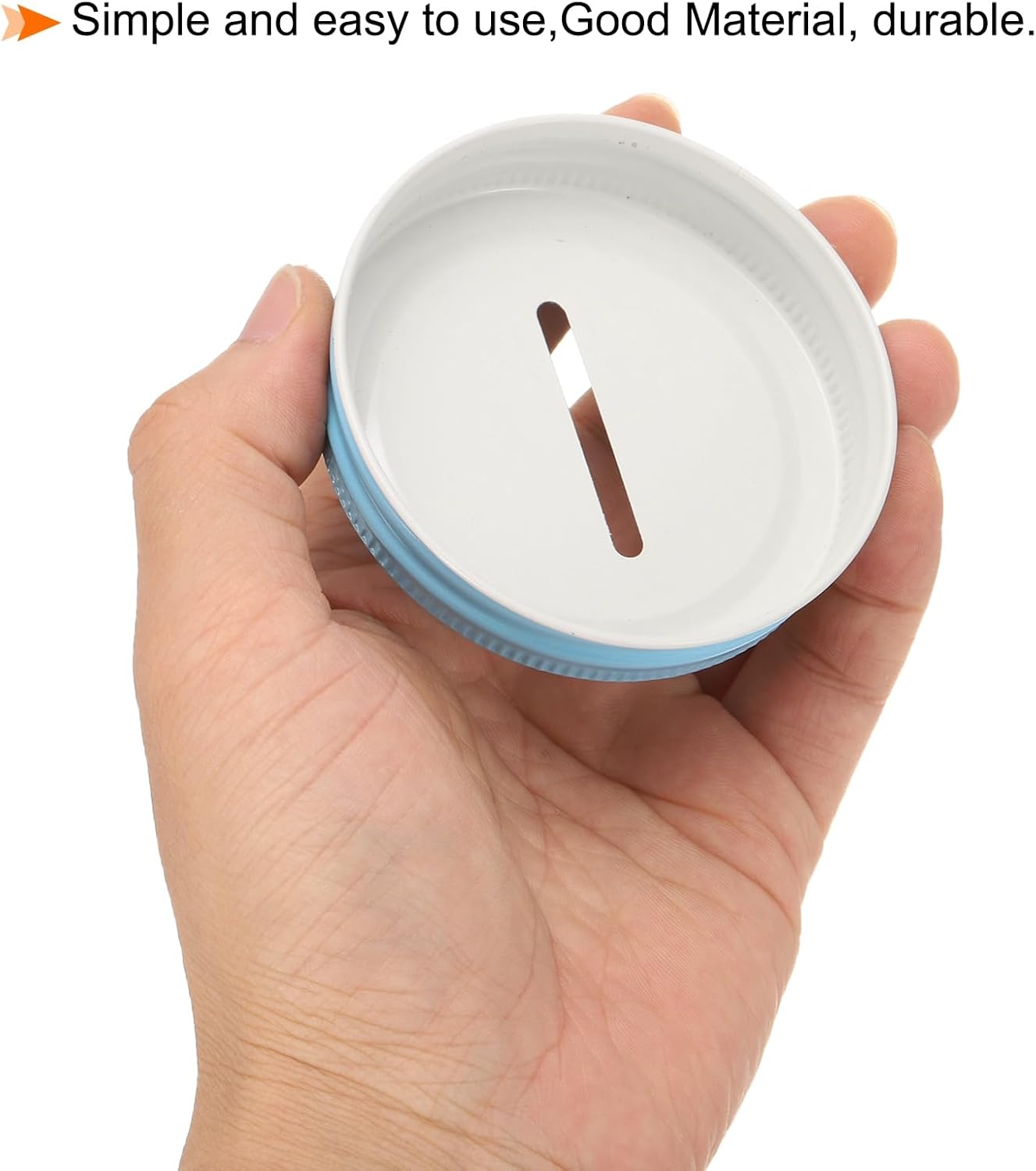 25 Pcs Metal Coin Slot Lid 70mm Tinplate Regular Mouth Canning Bank Caps - Blue for Money Saving Cards, Inserts for Mason, Canning Jars