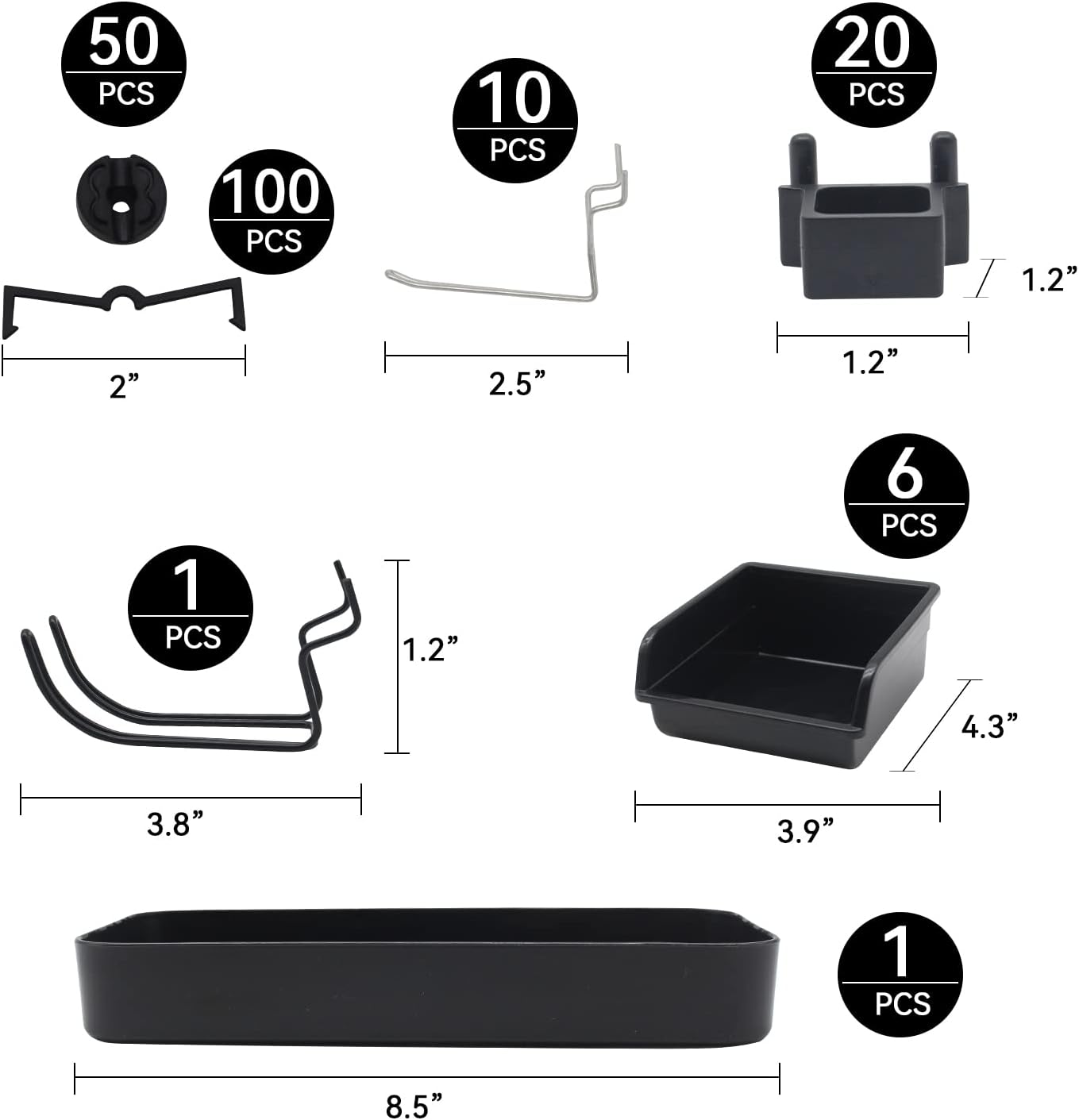 258-Piece Pegboard Hooks Assortment Set with Metal Hooks, Bins, and Accessories for Organization