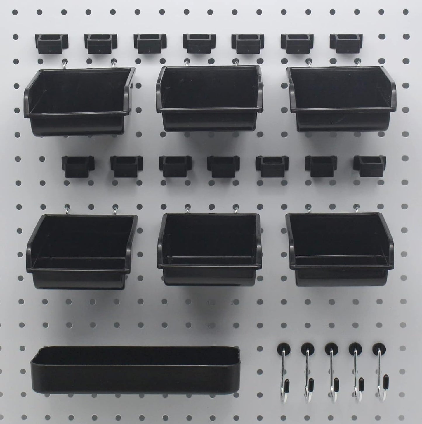 258-Piece Pegboard Hooks Assortment Set with Metal Hooks, Bins, and Accessories for Organization
