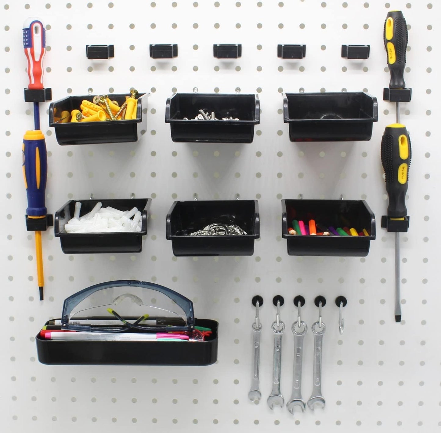 258-Piece Pegboard Hooks Assortment Set with Metal Hooks, Bins, and Accessories for Organization