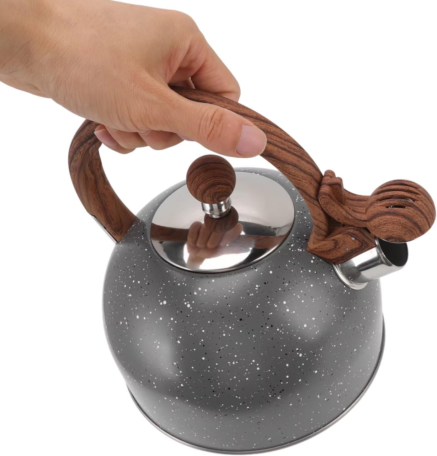 2.5L Stainless Steel Whistling Tea Kettle with Anti Scalding Handle - Stovetop Teapot for Boiling Water