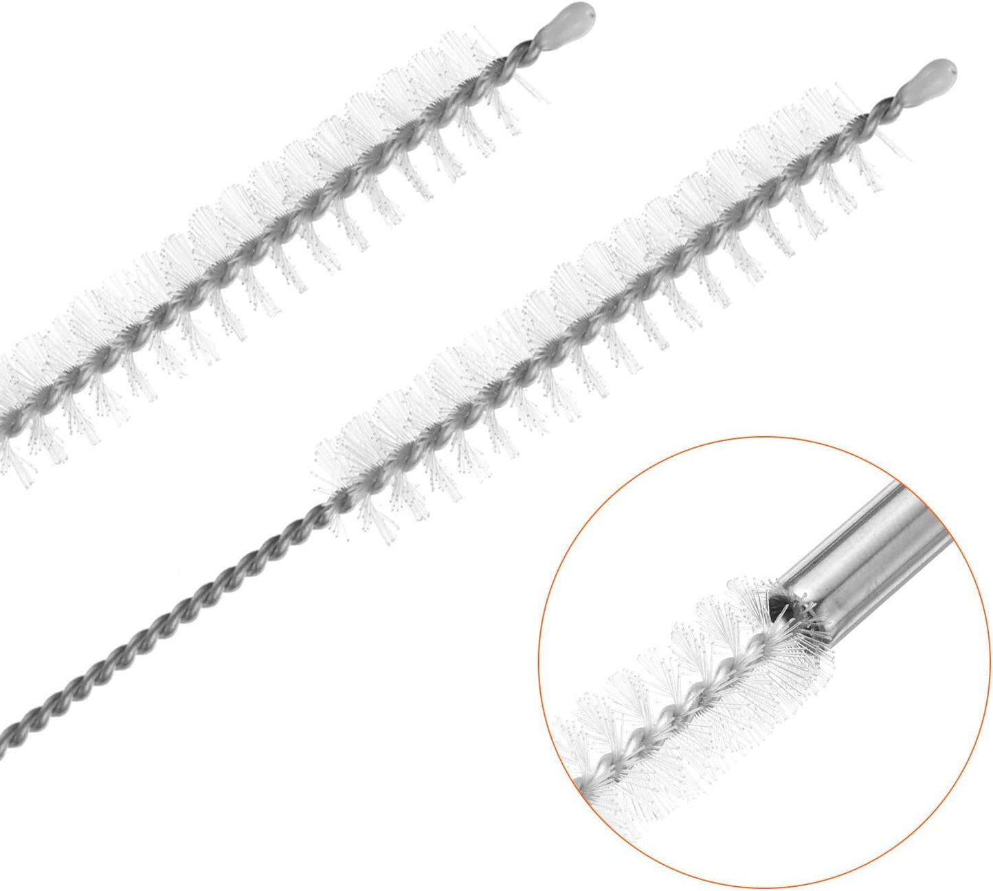 25pcs Stainless Steel Mason Jar Lids with Straw Hole - 70mm Metal Canning Storage Caps & Silicone Ring/Straws/Cleaning Brush - Silver