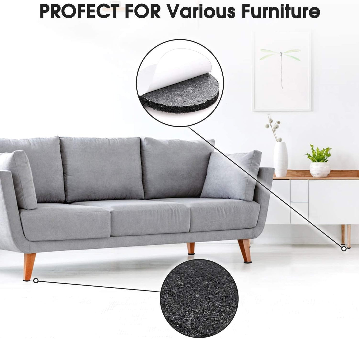 261 Pcs Premium Black Felt Furniture Pads for Hardwood Floors - Floor Protectors for Chair Legs