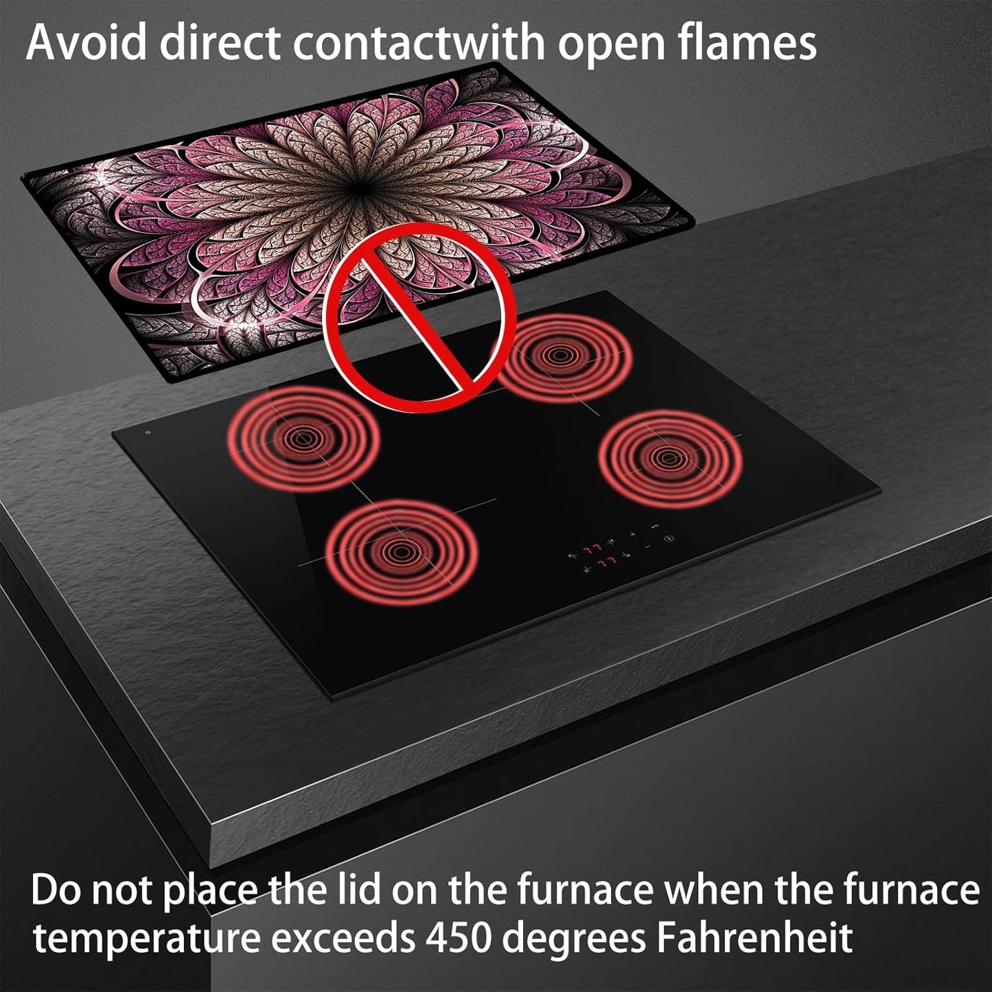 27.9x20 Electric Stove Cover Glass Top Protector with Anti-Slip Coating for Flat Top Stoves - Expand Usable Space with Natural Rubber - Gbehee