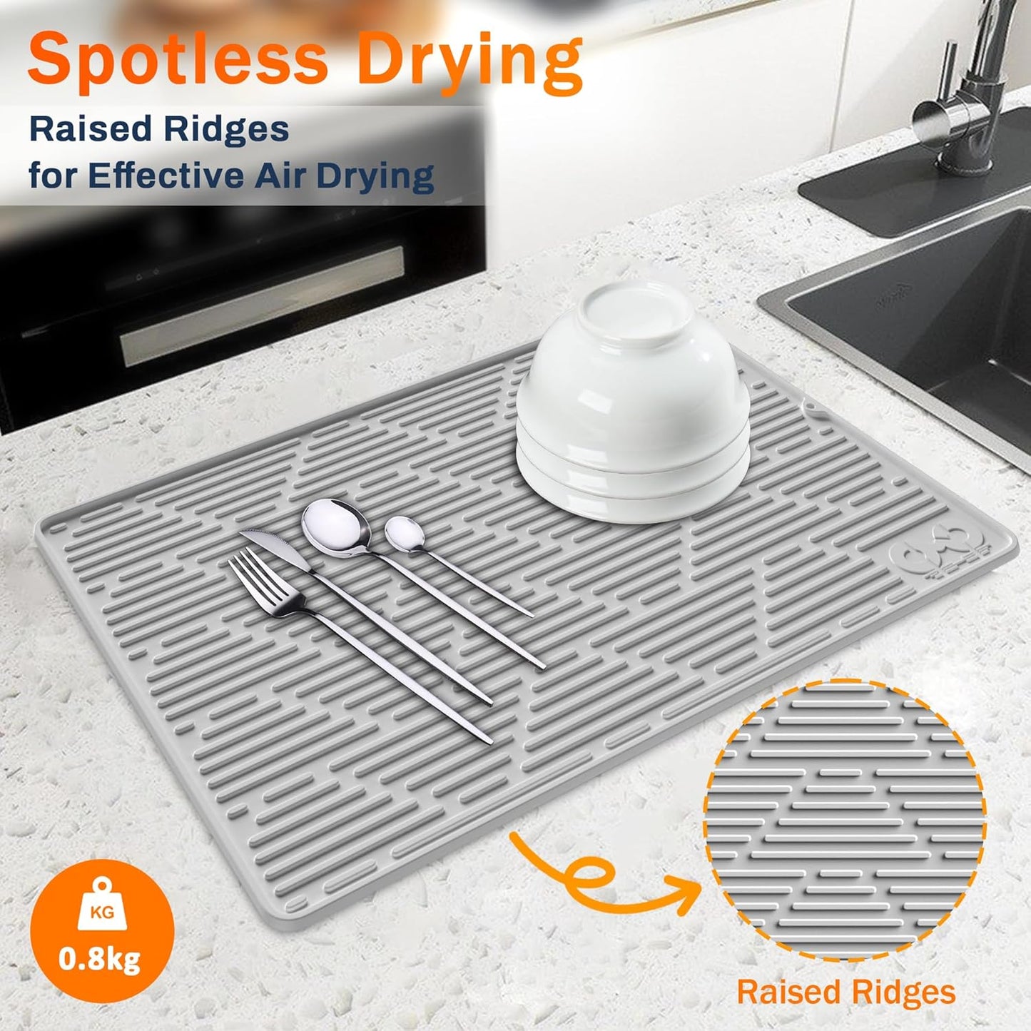 28X20'' Silicone Stove Top Cover for Electric Stove - Grey Color, Ideal for Glass Top Stove, RV Cooktop, and Kitchen Countertop