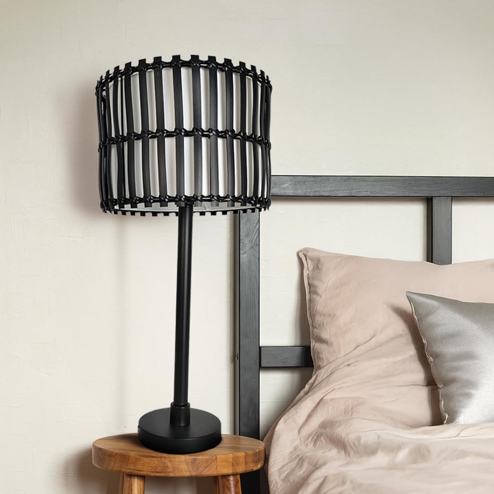 29.25'' Tropical Table Lamp Black - Weather Resistant for Indoor/Outdoor Use - Ideal for Living Rooms, Decks, Patios, Porches