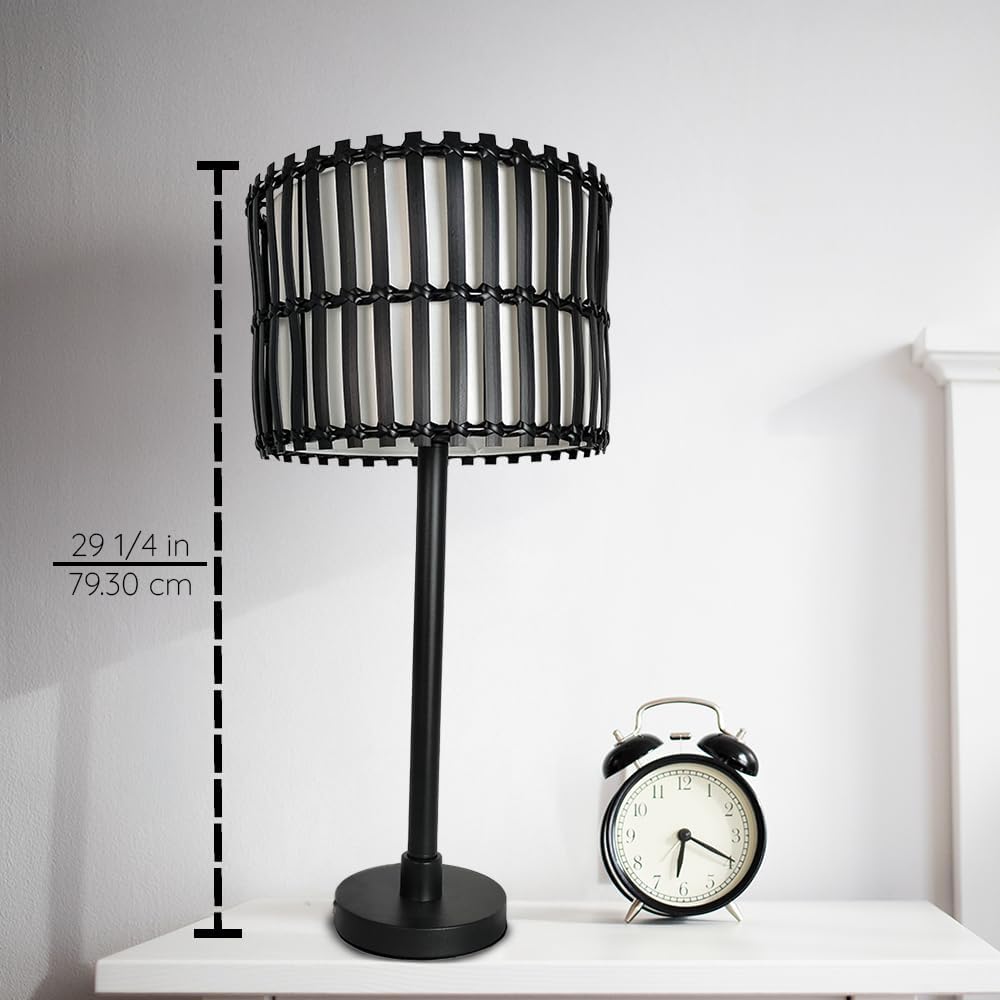 29.25'' Tropical Table Lamp Black - Weather Resistant for Indoor/Outdoor Use - Ideal for Living Rooms, Decks, Patios, Porches