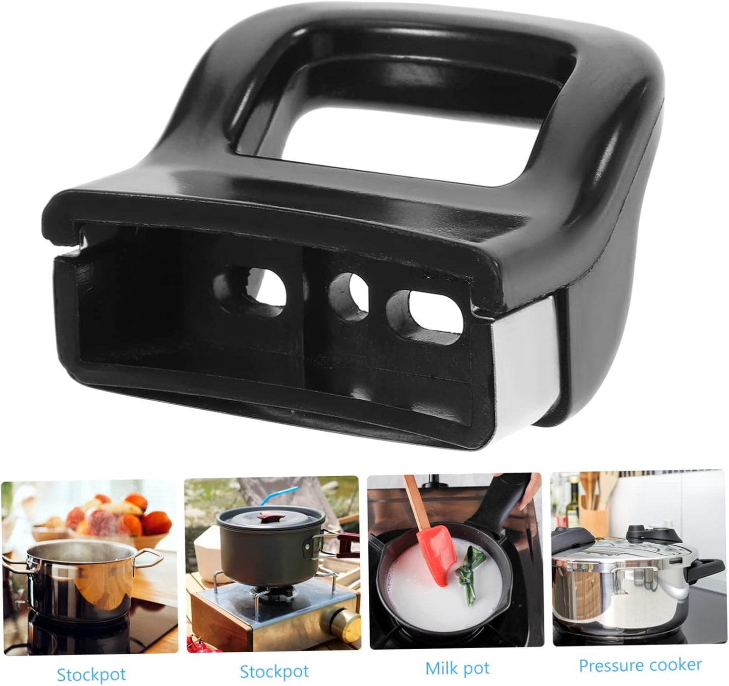 2pcs Alipis Pressure Cooker Auxiliary Handles - Removable Hot Pot Handle for Fry Pans - Replacement Plastic Grip Gadget