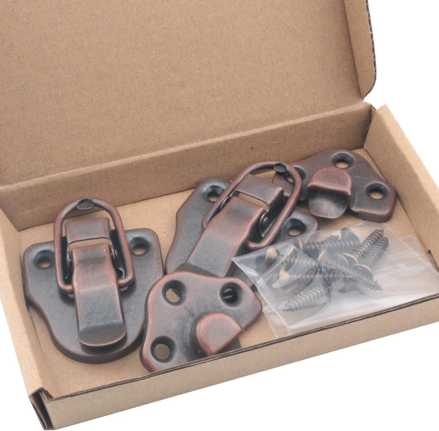 2PCS Vintage Red Bronze Box Toggle Latch with Padlock Hole for Jewelry Boxes and Cabinets