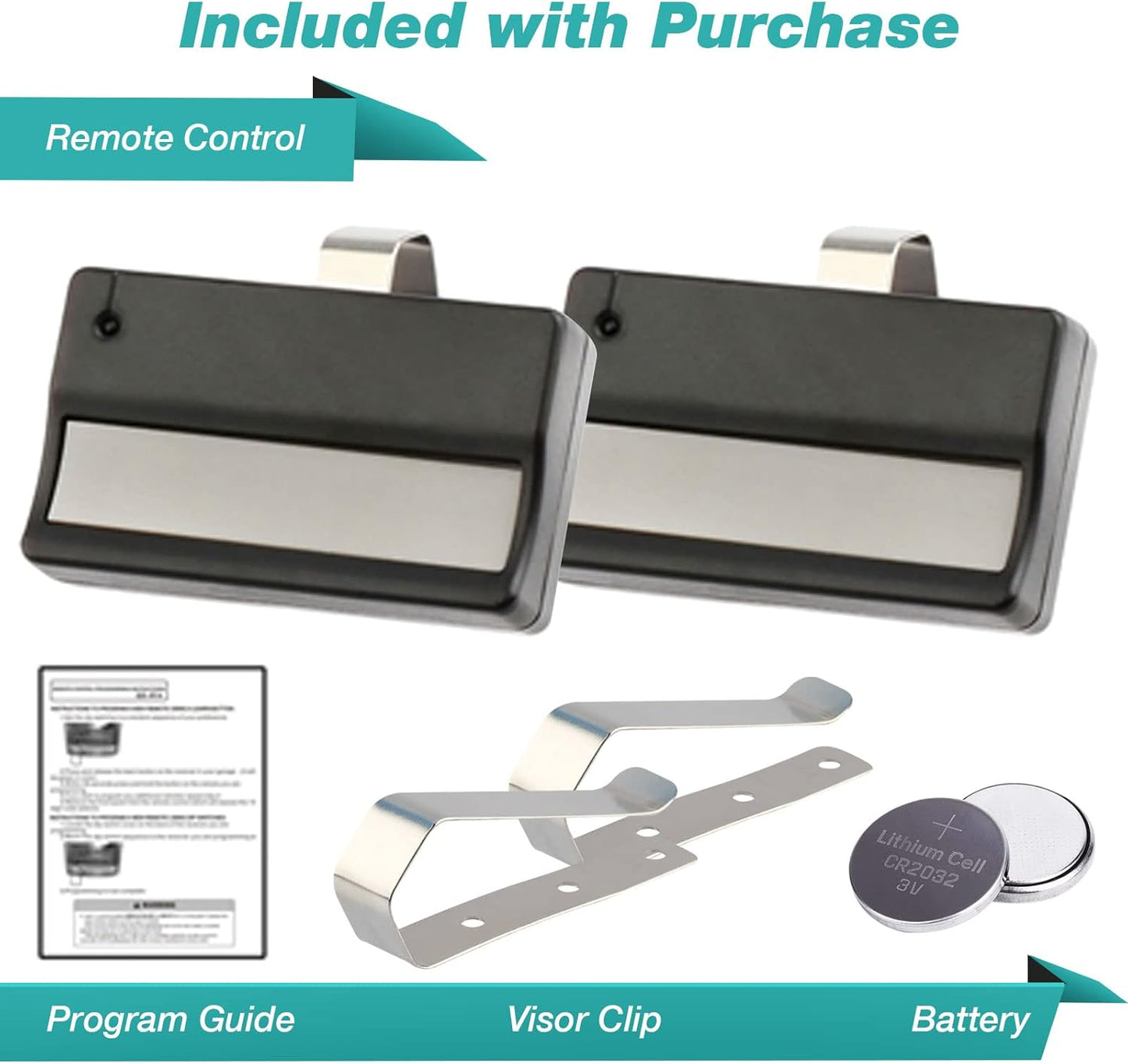 2X Garage Door Remote Opener for LiftMaster 61LM 81LM - GARAGE STOP