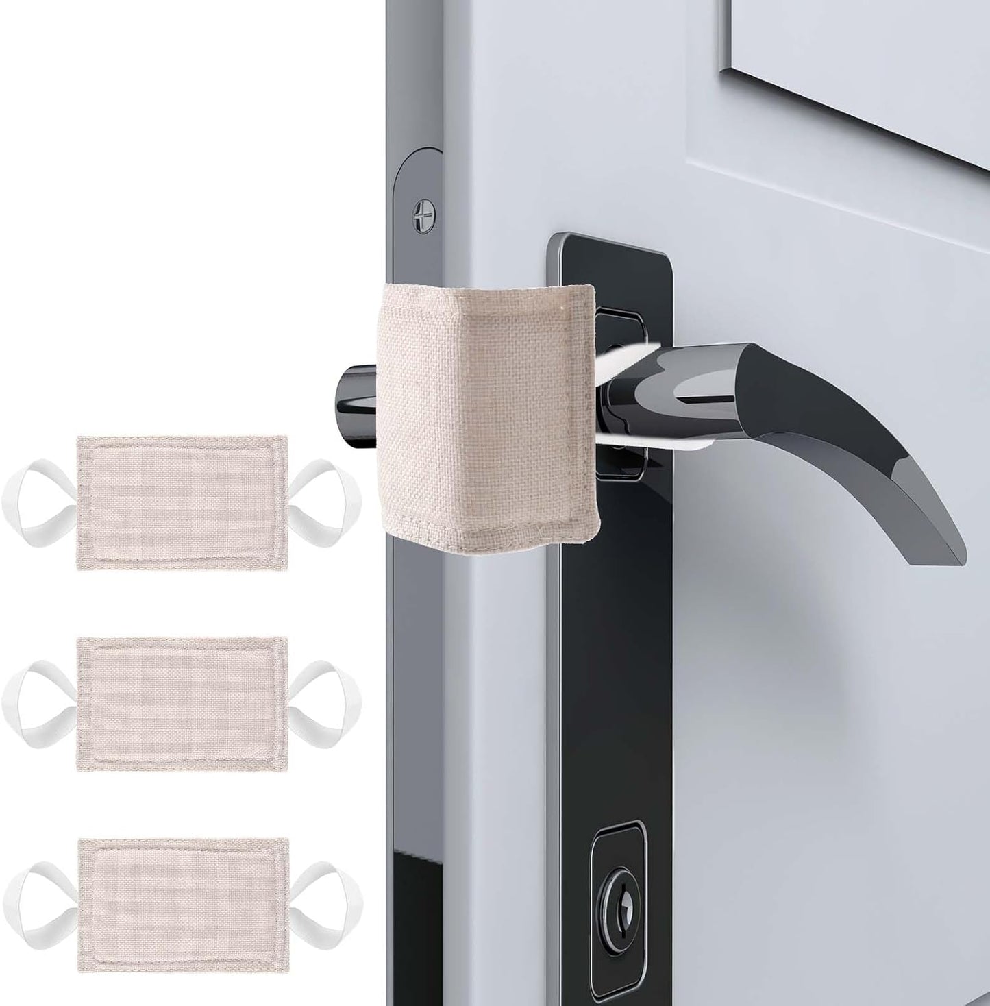 3-Pack Door Handle Silencer Set - Noise-Reducing, Safety Door Closer Cushions for Light Sleepers - Prevents Accidental Locking - 5.5 x 3.5 inch