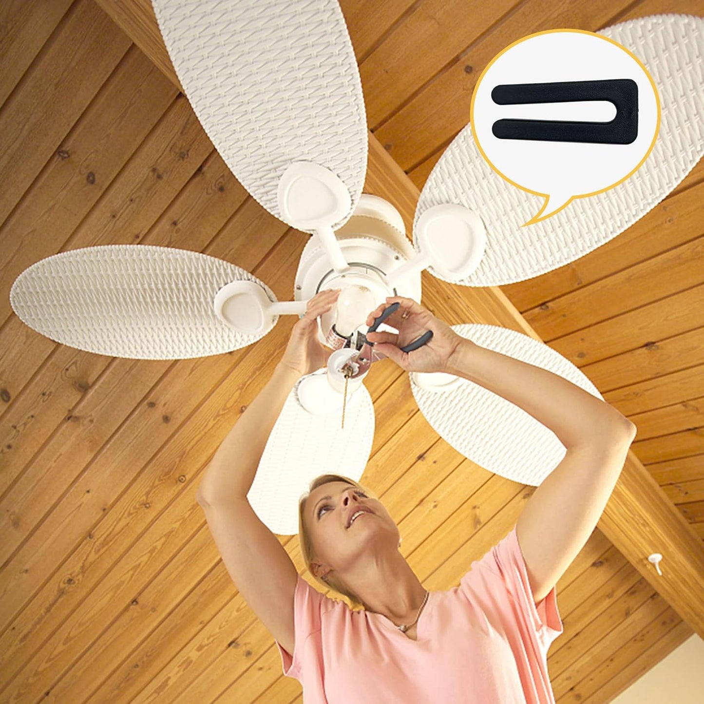 3 Set Ceiling Fan Blade Balancing Kit with Plastic Clips and Metal Self-adhesive Weights