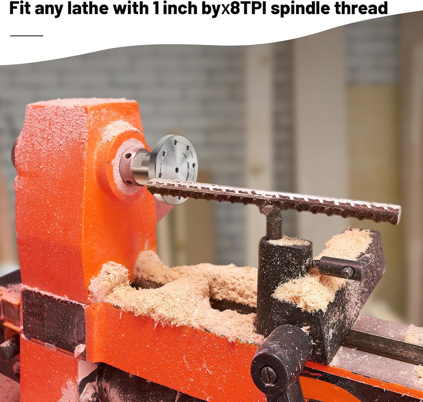 3" Steel Lathe Faceplate for Wood Lathe - Fits 1" x 8TPI Spindle with Screwchuck