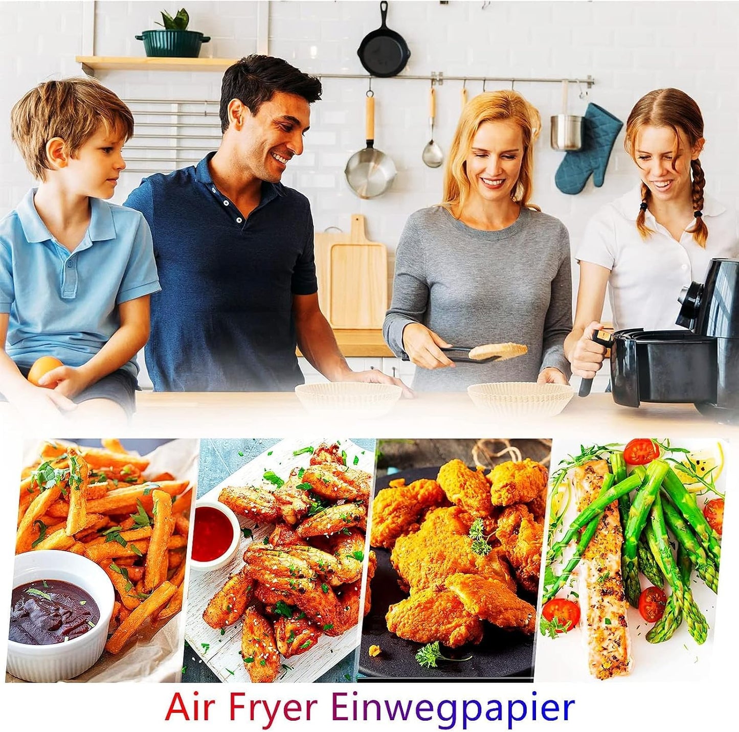 30-Pack Round Air Fryer Disposable Baking Paper - Waterproof and Oil-Proof Parchment Paper for Frying Pan, Oven, Grill, Cook, Steam, and Hot Air Fryer