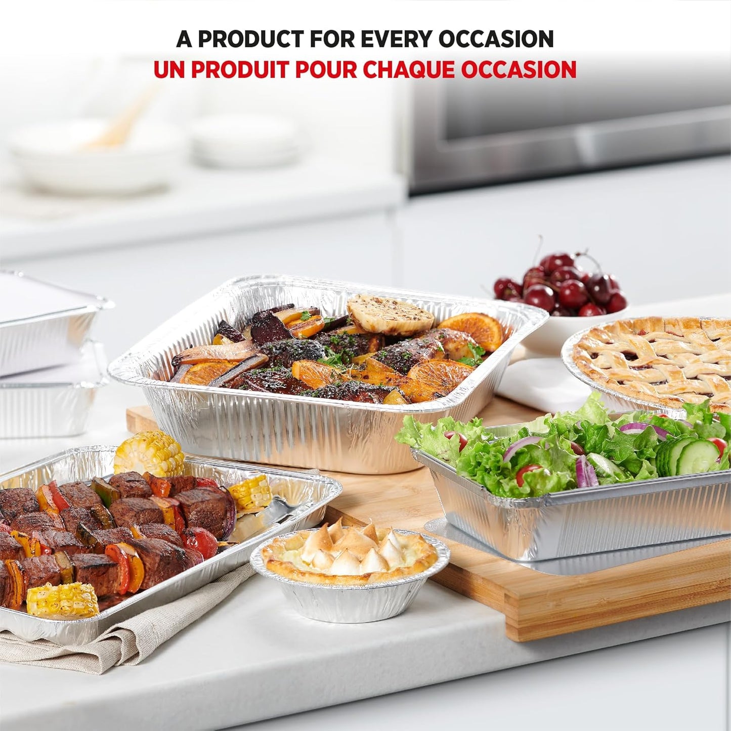 30-Pack Starfrit Half-Size Steam Table Pans - Recyclable & Disposable - Oven & Freezer Safe - Ideal for Cooking, Baking, Roasting & Meal Prep