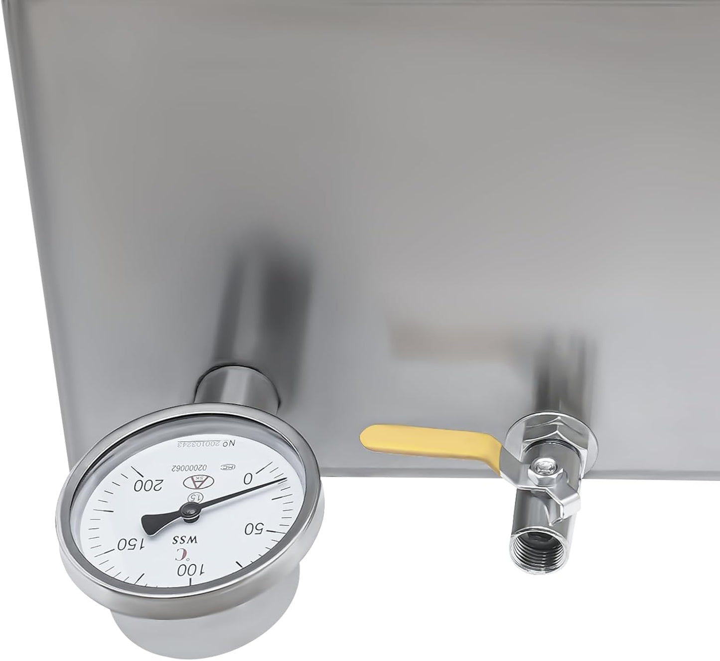 304 Stainless Steel Maple Syrup Evaporator Pan 24"x24"x9.5" with Valve and Thermometer - Steam Divided Boiling Pan for Maple Syrup Production