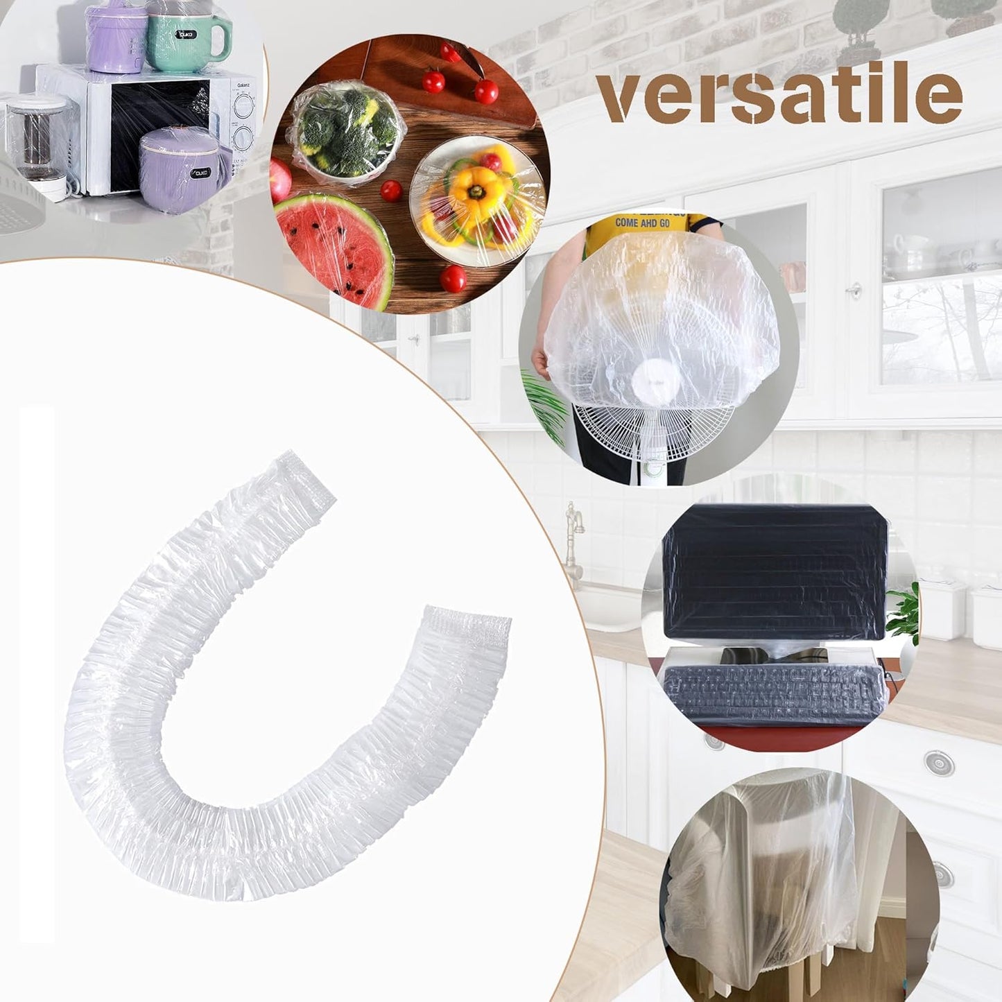 30PCS Clear Disposable Kitchen Appliance Covers with Elastic - Protects Small Appliances, Oven, Pressure Cooker, Blender, Toaster, Air Fryer - Thickened Dust Cover for Furniture - Sizes S, M, L