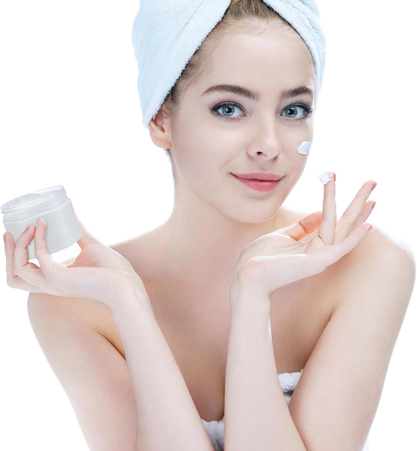 32 Pack 5 oz Plastic Jars with Gold Lids - Clear Empty Containers for Body Butter, Makeup, and Food Storage