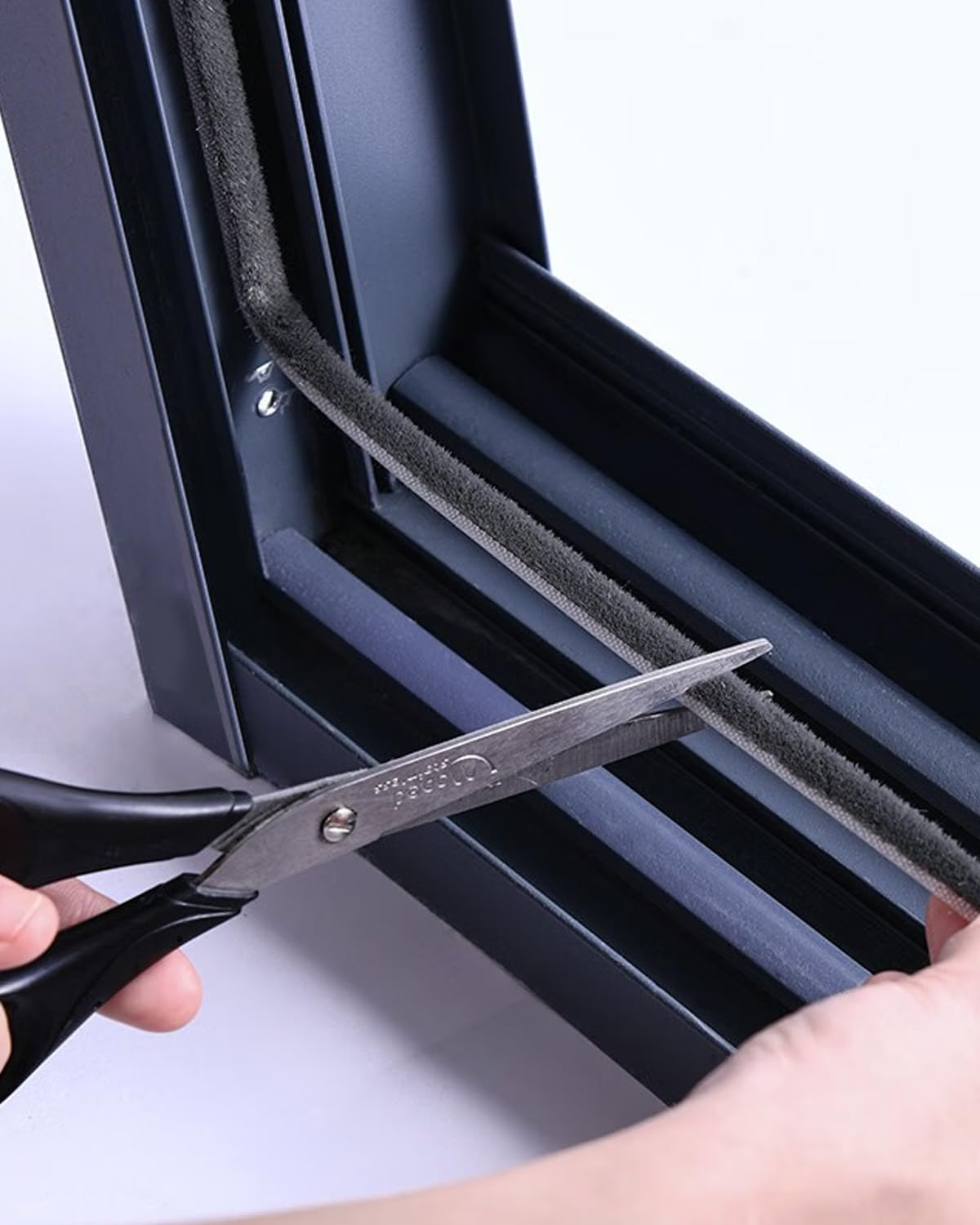 33 Ft Self Adhesive Brush Weather Stripping Seal Strip for Doors and Windows - Soundproof, Windproof, Dustproof - White - 11/32 x 3/16 inch Brush Size