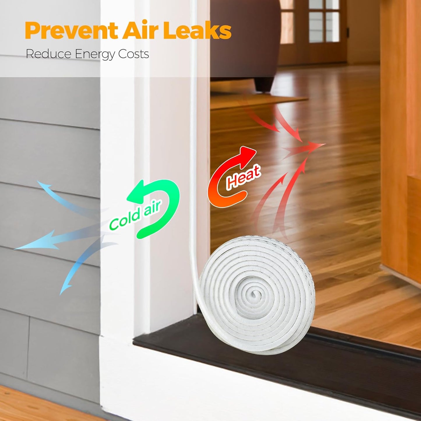 33 Ft Window Seal Strip, 0.2" x 0.35" Sliding Door Weather Stripping - Self Adhesive, Noise Blocker, White