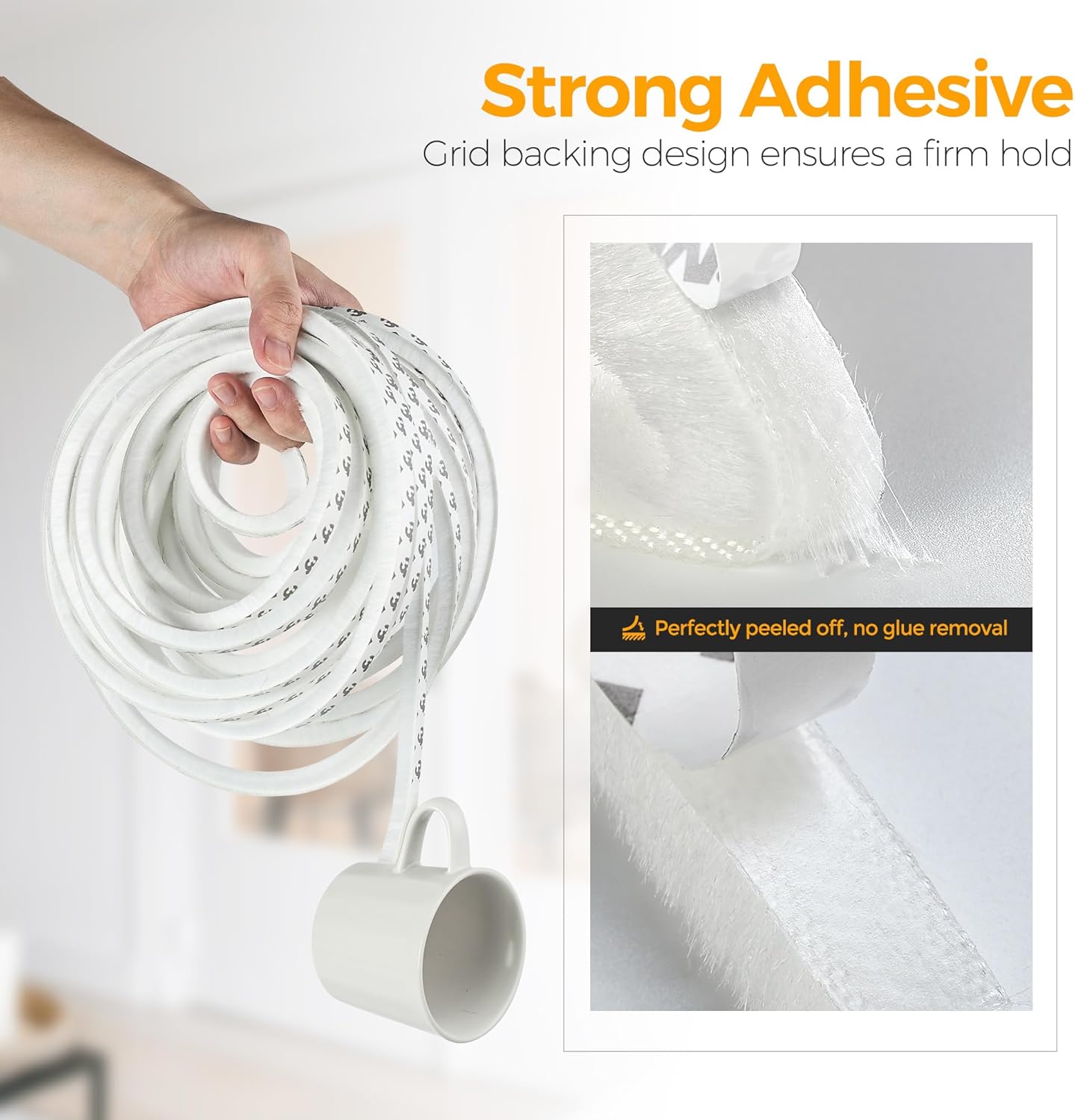 33 Ft Window Seal Strip, 0.2" x 0.35" Sliding Door Weather Stripping - Self Adhesive, Noise Blocker, White