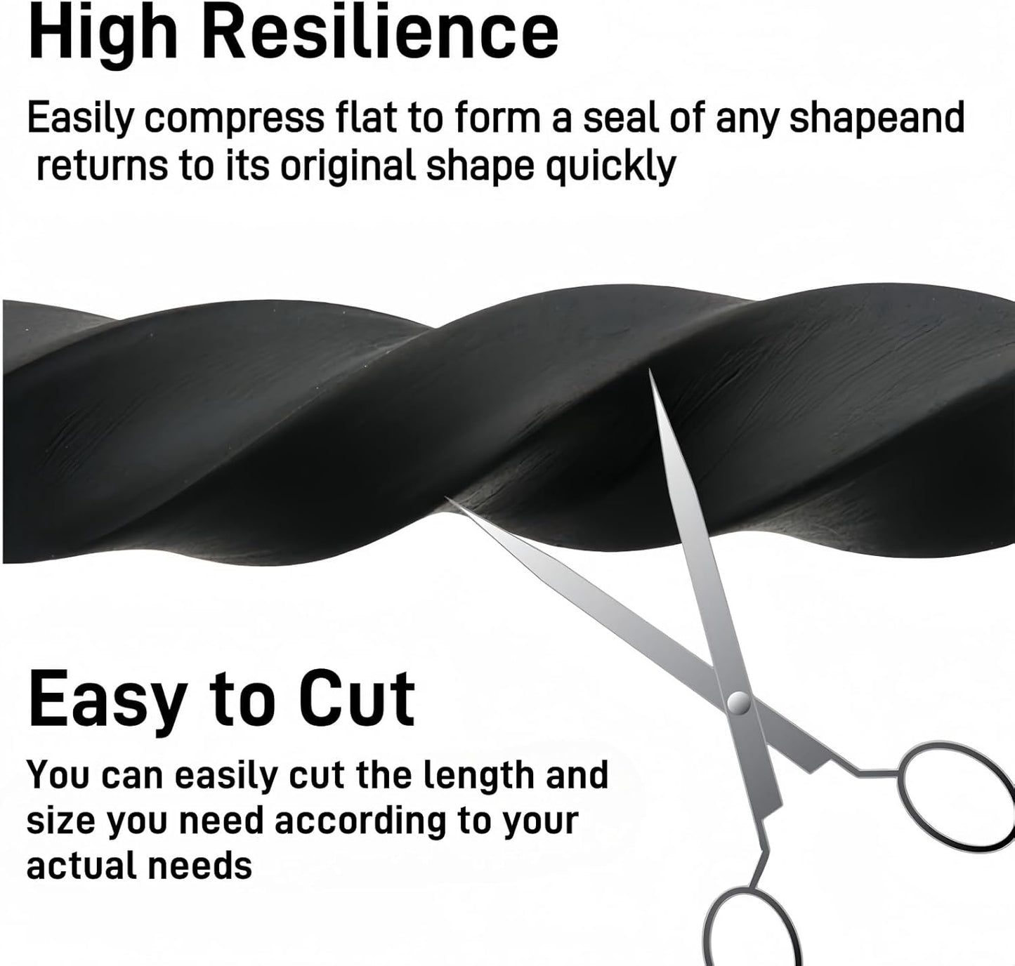 33 Ft Ymoilaky Weather Stripping Foam Tape Seal Strip for Doors and Windows - Strong Adhesive, 1/2" Wide x 1/8" Thick, Black Color