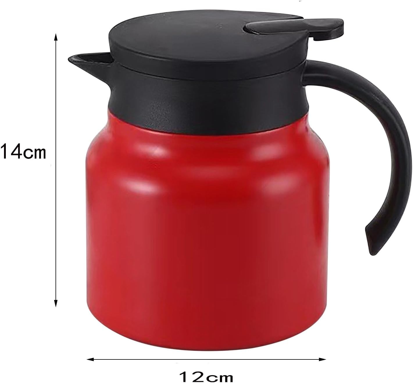 33.8oz Stainless Steel Thermal Coffee Carafe with Filter Screen - Portable Double Walled Vacuum Thermos for Hot Beverages - Red