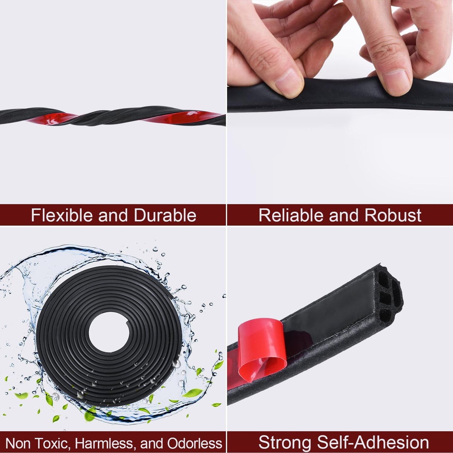 33Ft Car Weather Stripping Double Layer L Shape Soundproofing Seal Strip for Car RV Truck Doors
