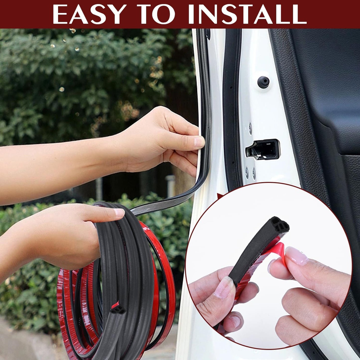 33Ft Car Weather Stripping Double Layer L Shape Soundproofing Seal Strip for Car RV Truck Doors