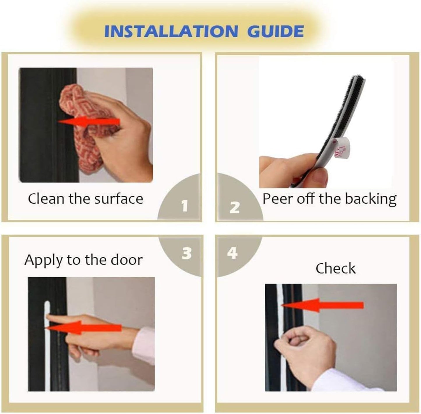 33ft Self Adhesive Door Brush Weather Stripping Seal Strip for Sliding Windows & Exterior Doors - Soundproof Draft Stopper (Black, 0.35'' x 0.2'')