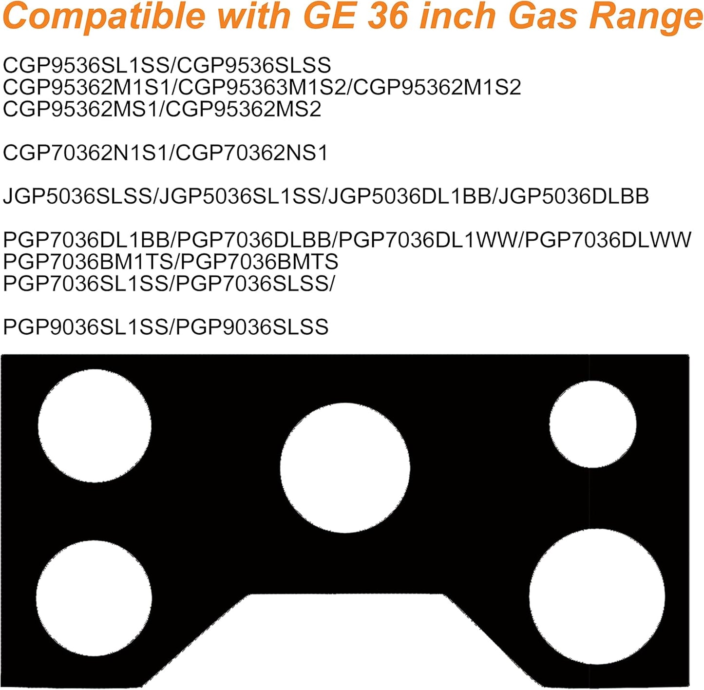 36" Gas Range Protectors - Non Stick Stove Protector for GE Gas Ranges (JGP5036, PGP7036, PGP9036, CGP5036, CGP7036)