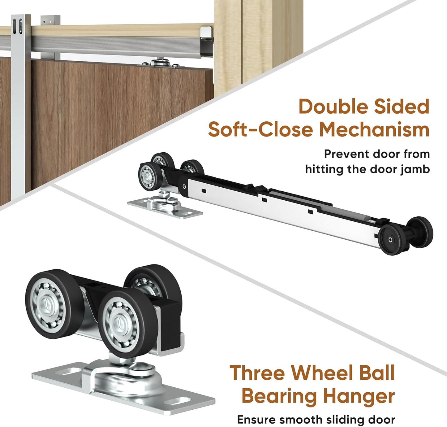 36"x 96" Pocket Door Frame Kit with 120LBS Soft Close Mechanism for 2x4 Stud Walls - Easy Install, Galvanized Steel Studs - Fits 24"-36" Doors