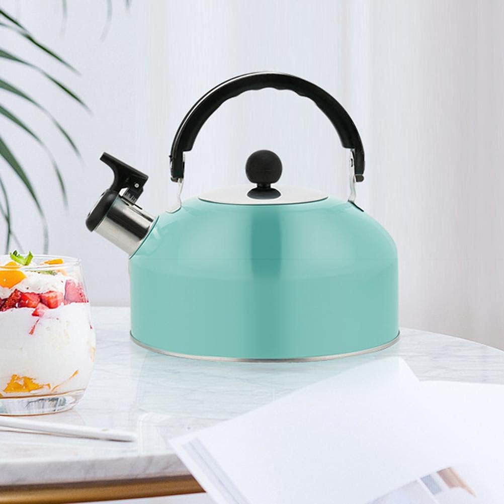 3L Stainless Steel Whistling Tea Kettle for Camping Trips - Lightweight & Durable - Sky Blue