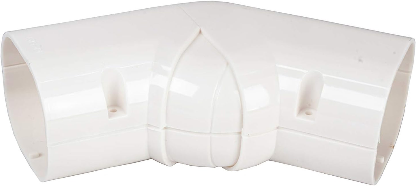 4" Beige PVC Decorative Line Cover 120 Degree Elbow Bend for Ductless Mini Split HVAC Air Conditioners
