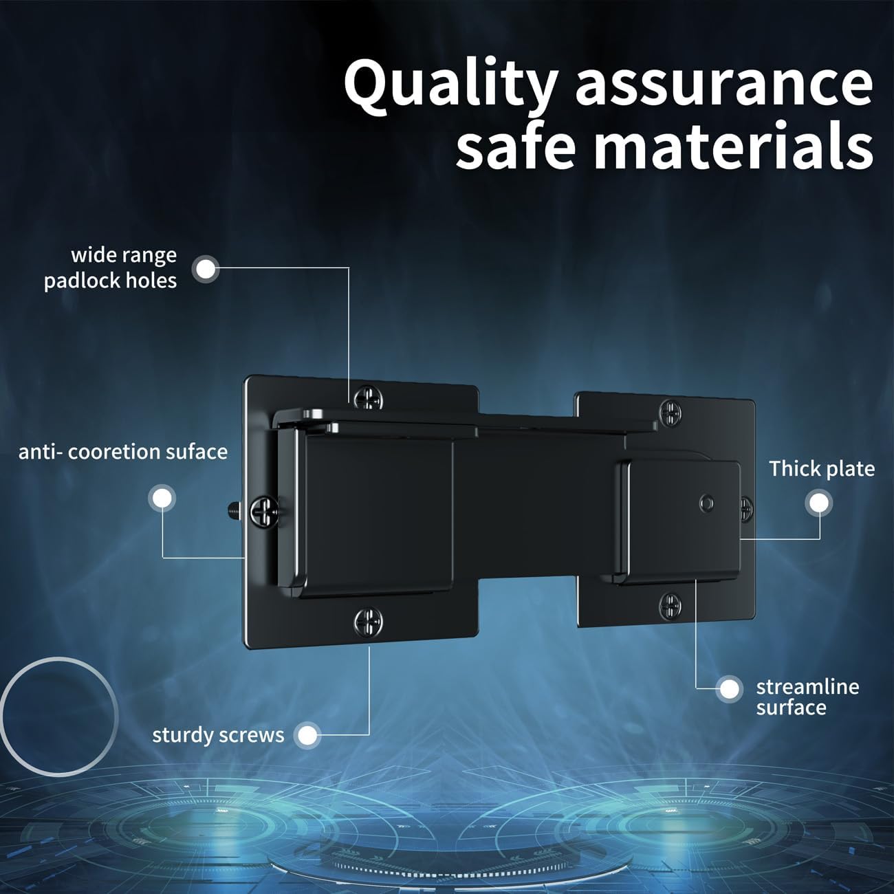 4 Pack Adjustable Carbon Steel Flip Gate Latch Lock for Vinyl Gates, Sliding Doors, Wooden Fence, Barn Door, Shed, Garage, Yard - Includes Padlock