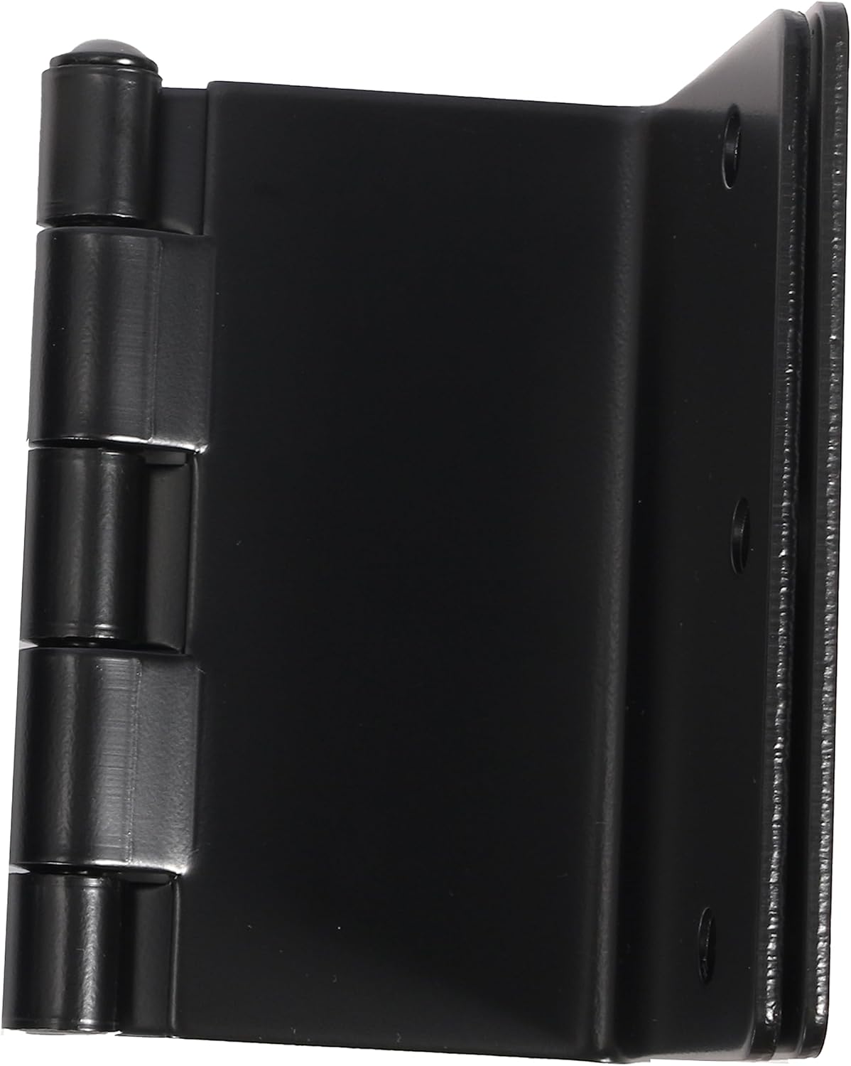 4-Pack BENERAY Heavy Duty Expandable Door Hinges - 3.5" Offset, SPCC Black Matte Finish, 1/4" Radius Corner - Interior Swing Out Hinge with Holes & Screws