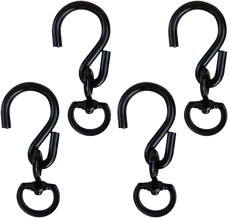 4-Pack Heavy Duty Swivel Plant Hanger Hooks for Hanging Plants - Black Color